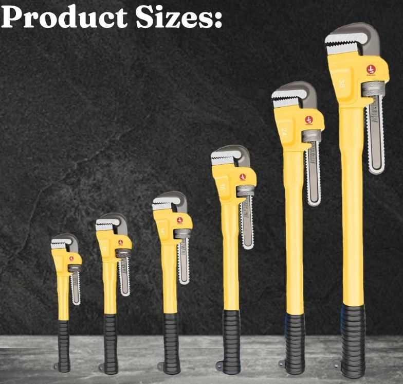 Heavy Duty Pipe Wrench 10" – Cast Iron Jaw with Aggressive Teeth, Chrome Vanadium Handle 250mm Length | Secure Grip for 1/4-1" Pipes | Phosphate Finish, Heavy Nut Adjustment | UAE Plumber Workshop Essential 